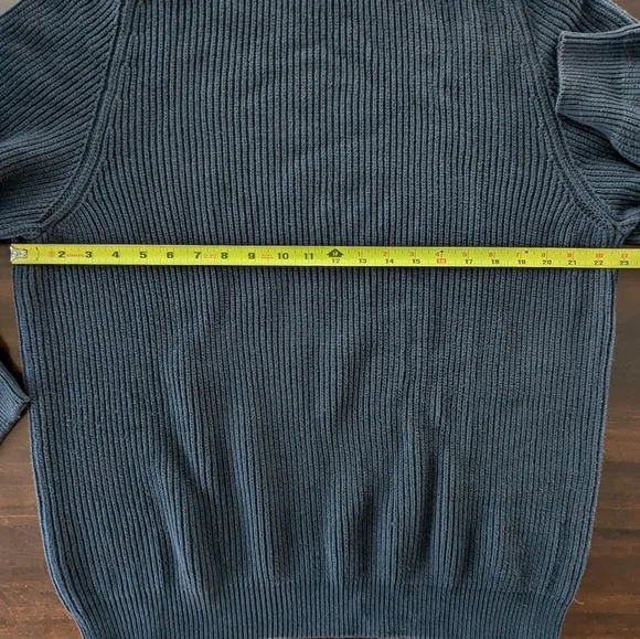 Men's Vintage Navy Cotton Turtleneck Size L - Picture 11 of 12
